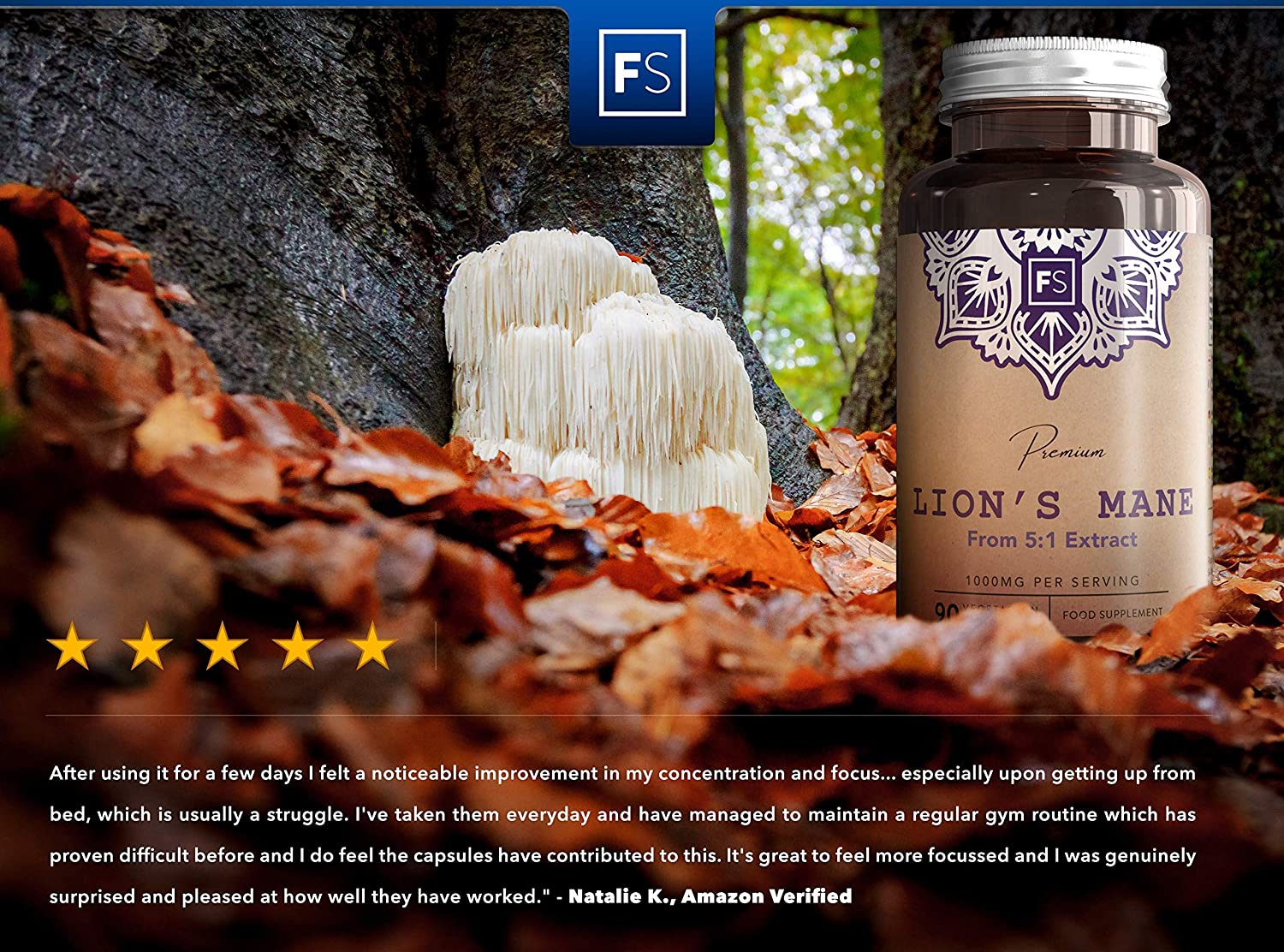 FS Lions Mane, 90 count (Pack of 1) - Image 4