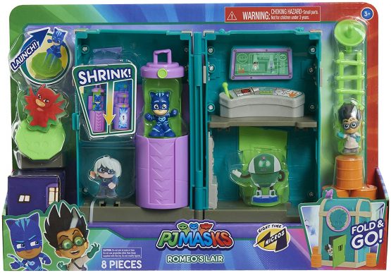 PJ MASKS 95706 Flair Night Time Micros Romeo's Lair Playset, Multicolor - Image 4