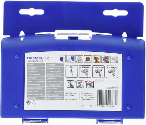 Dremel 690 EZ SpeedClic Cutting Wheels Set - Accessory Kit with 10 Rotary Tool Cutting Discs and Mandrel - Image 2