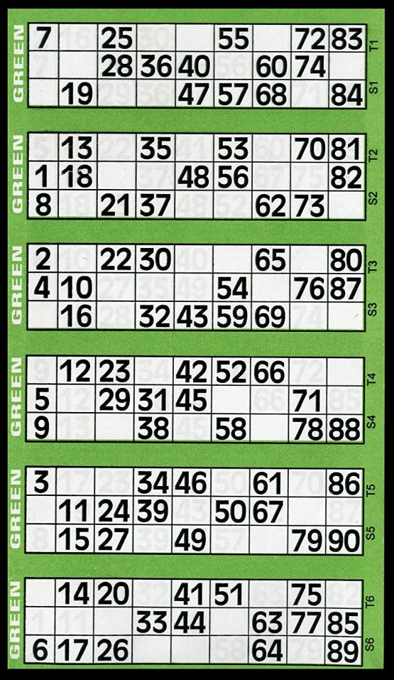 600 Bingo Tickets - Pad of Green 6 to View Flyers