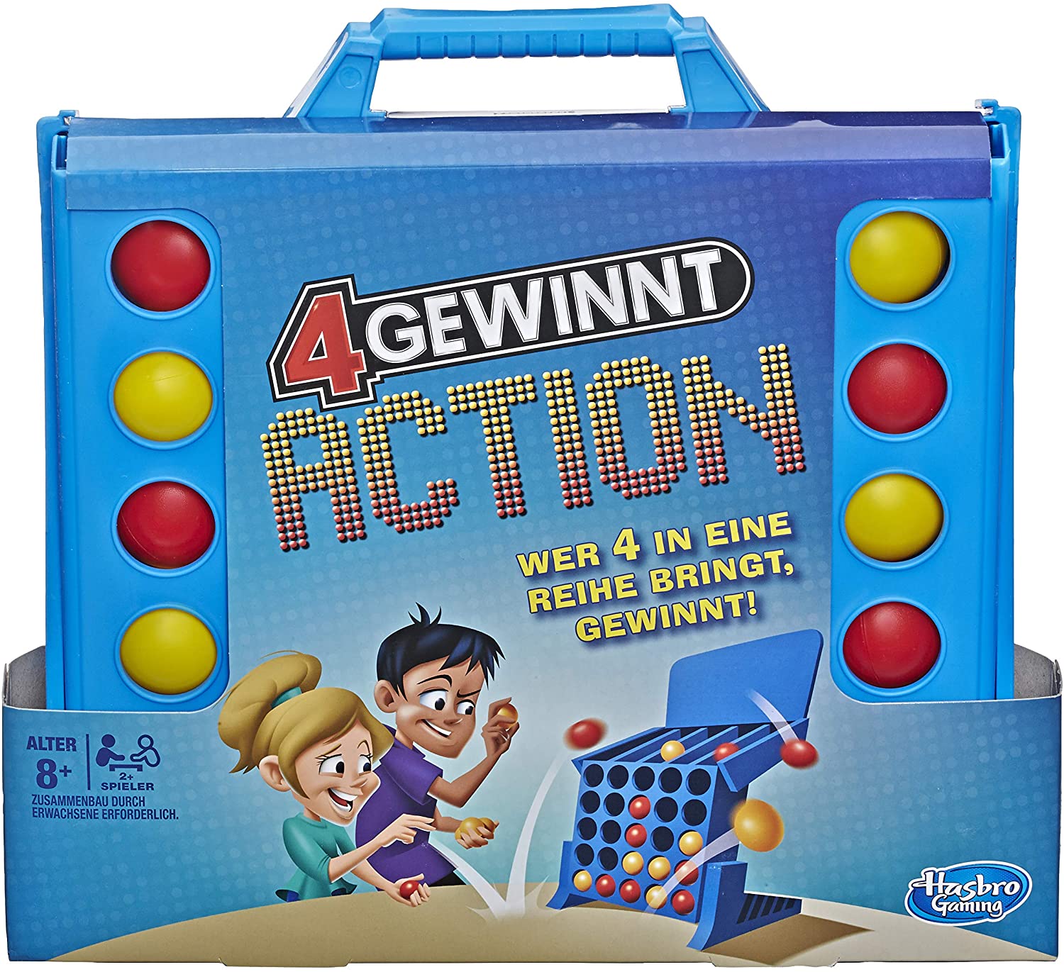 Hasbro E3578100 4 wins action, fast-paced children's game, Blue