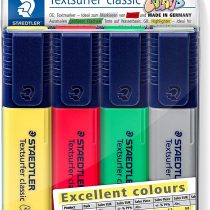 STAEDTLER 364CWP4-X Textsurfer Highlighter Classic, Excellent Colours - Pack of 4