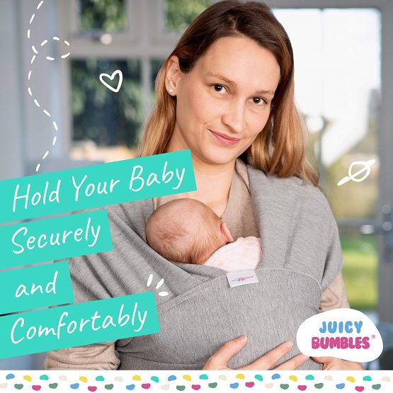 Baby Sling | Baby Wrap Carrier | Newborn to 35 lbs Infant with 3 Carrying Positions | 95% Cotton 5% Spandex - Dark Grey - Image 2
