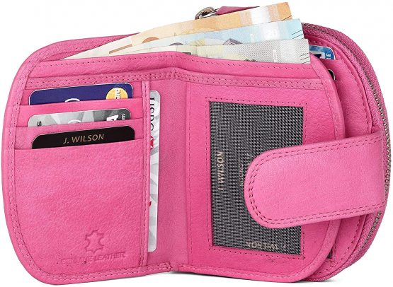 Ladies RFID Safe Designer Leather Purse Card Women Wallet Zip Pocket Boxed - Image 4