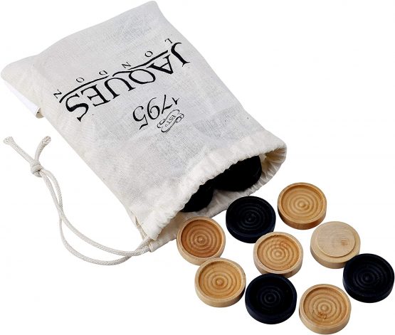 Jaques of London Draughts Pieces | Draughts Set in a Drawstring Bag | Quality Stackable Checkers Pieces for Playing with your Draughts Board Game | Since 1795 - Image 2