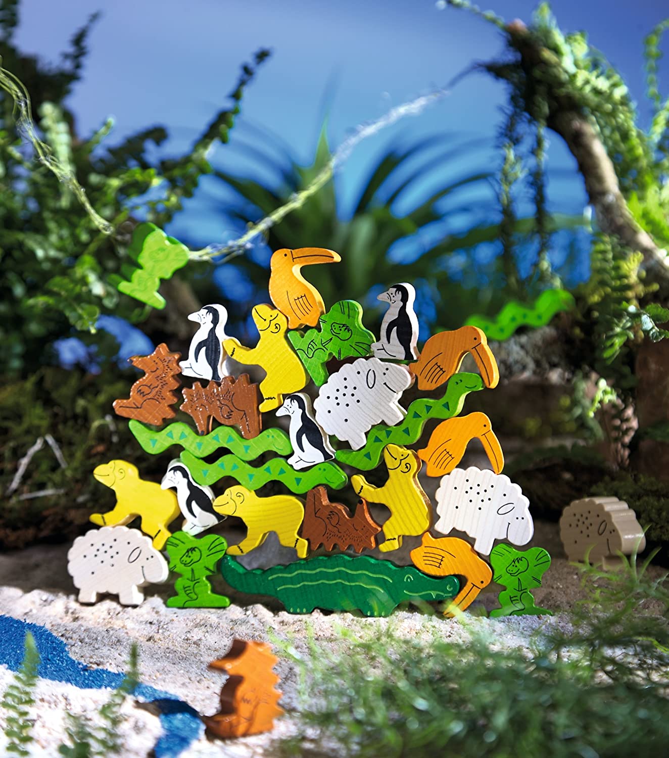 HABA Animal Pyramid, Stacking Game for 2-4 Players Ages 4+, with Wooden Animal Figurines, Also Playable in Solo 3478 - Image 3