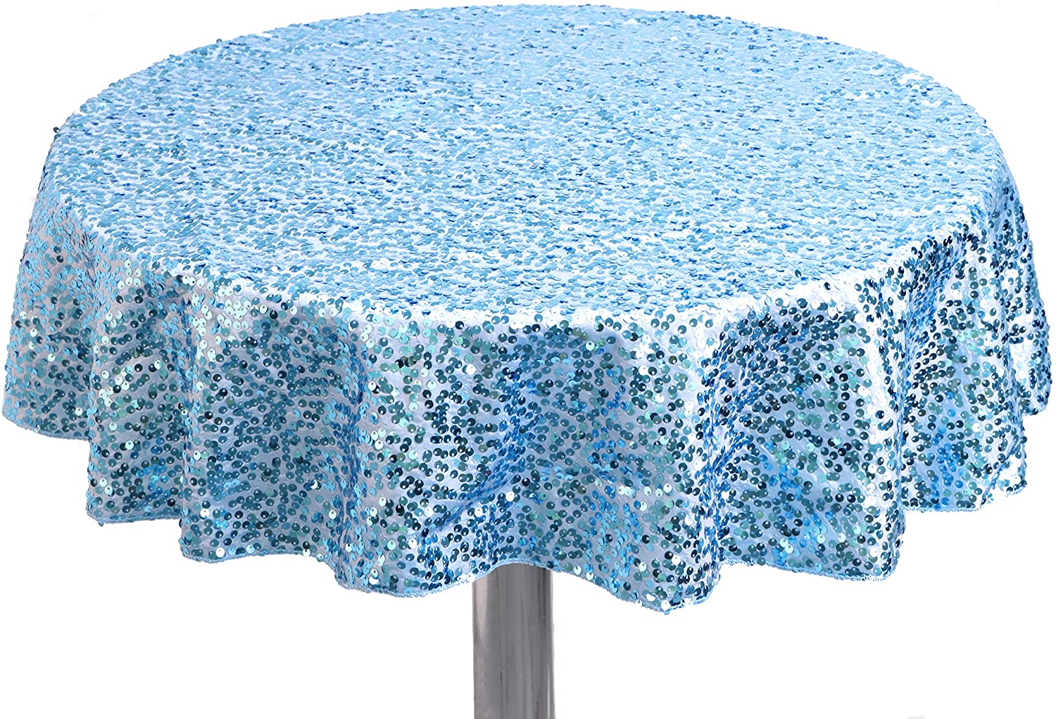 Christmas Concepts® Baby Blue Sequin Round Table Cloth, 90cm (36"), Baby Showers, Christenings, 1st Birthday Parties