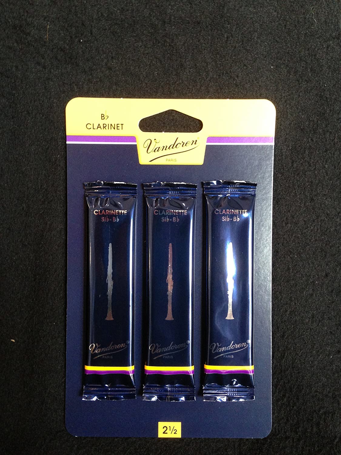 VANDOREN Reeds Clarinet Bb 2.5 Traditional (3 Pack), Natural Wood