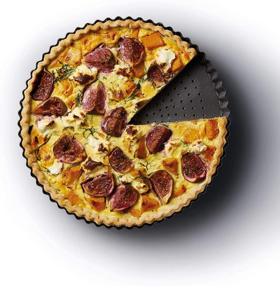 MasterClass KCMCCB39 Crusty Bake 20 cm Perforated Quiche Tin with PFOA Free Non Stick and Loose Bottom, Fluted, Robust 1 mm Carbon Steel, Grey - Image 3