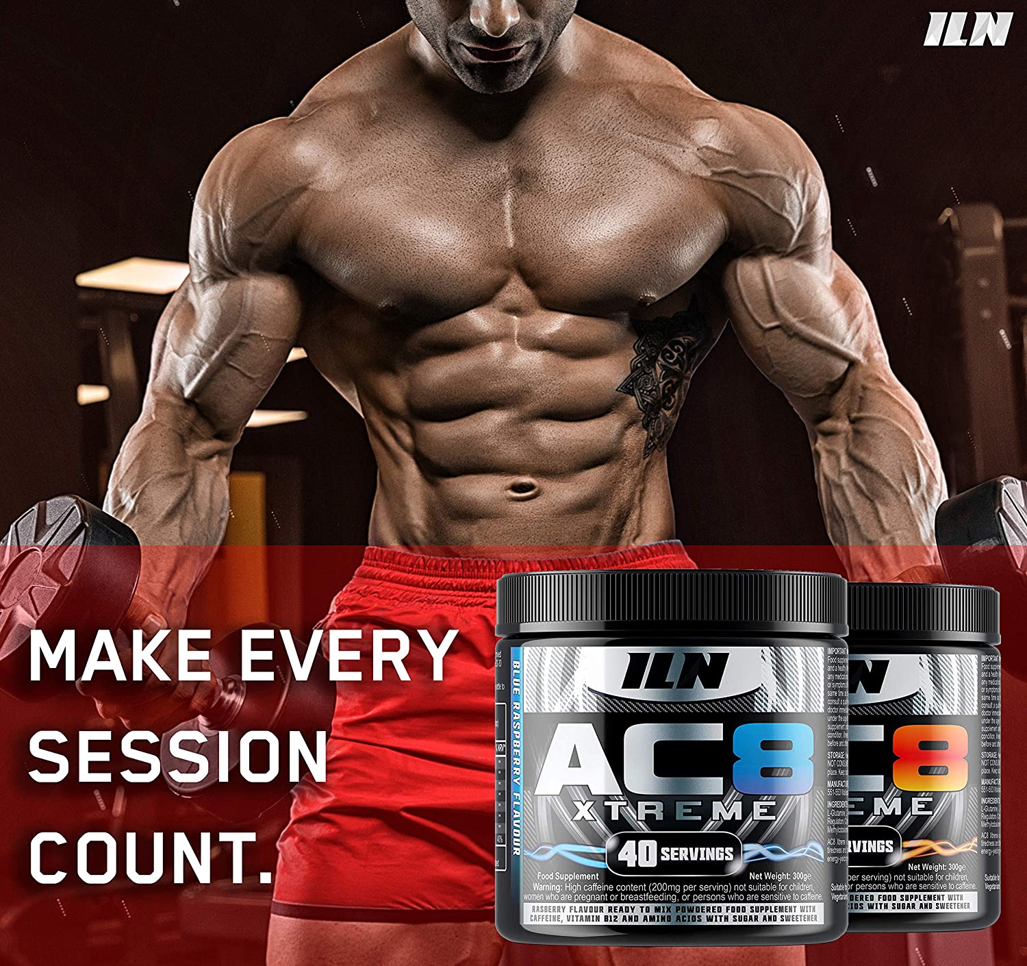 AC8 Pre Workout Powder Blue Raspberry, Pump Pre Workout for Men and Women, Up to 6,660mg Actives Per Serving - Image 4