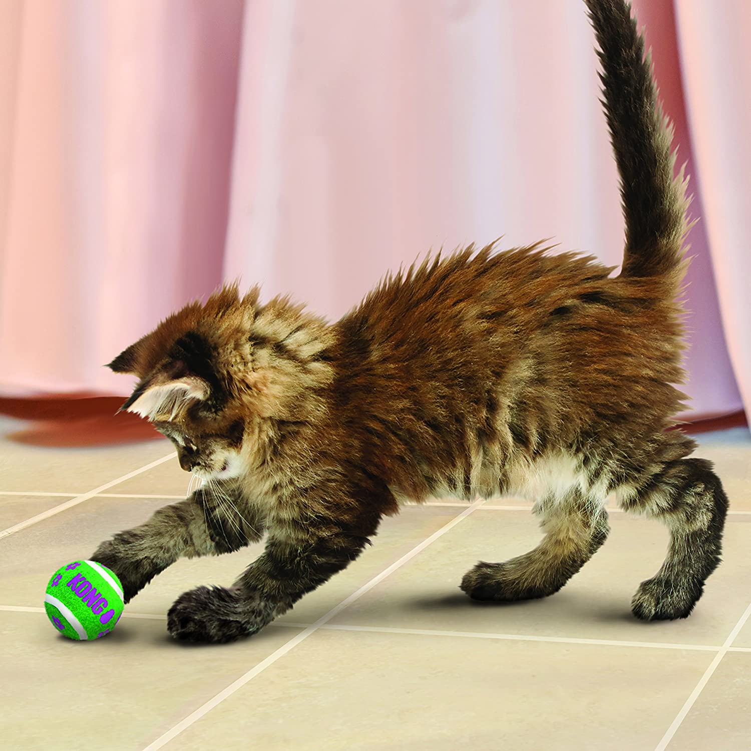 KONG Cat Active Tennis Balls w/Bells, Multi, 3pk - Image 2