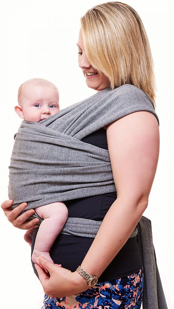 Baby Sling Wrap Premium Baby Carrier Newborn to Toddler - Original Stretchy Baby Wrap Carrier | One Size Fits All | Cozy & Soothing for Babies | Neutral Grey by Funki Flamingo - Image 2