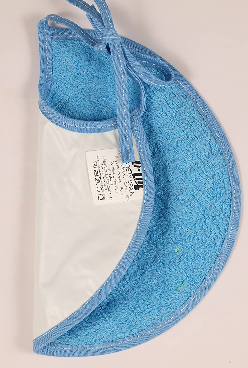 Ti TIN Pack of 6 terry cloth baby bibs, 19 x 19 cm, bibs for babies aged 0 to 6 months, closure with ribbons - Image 3