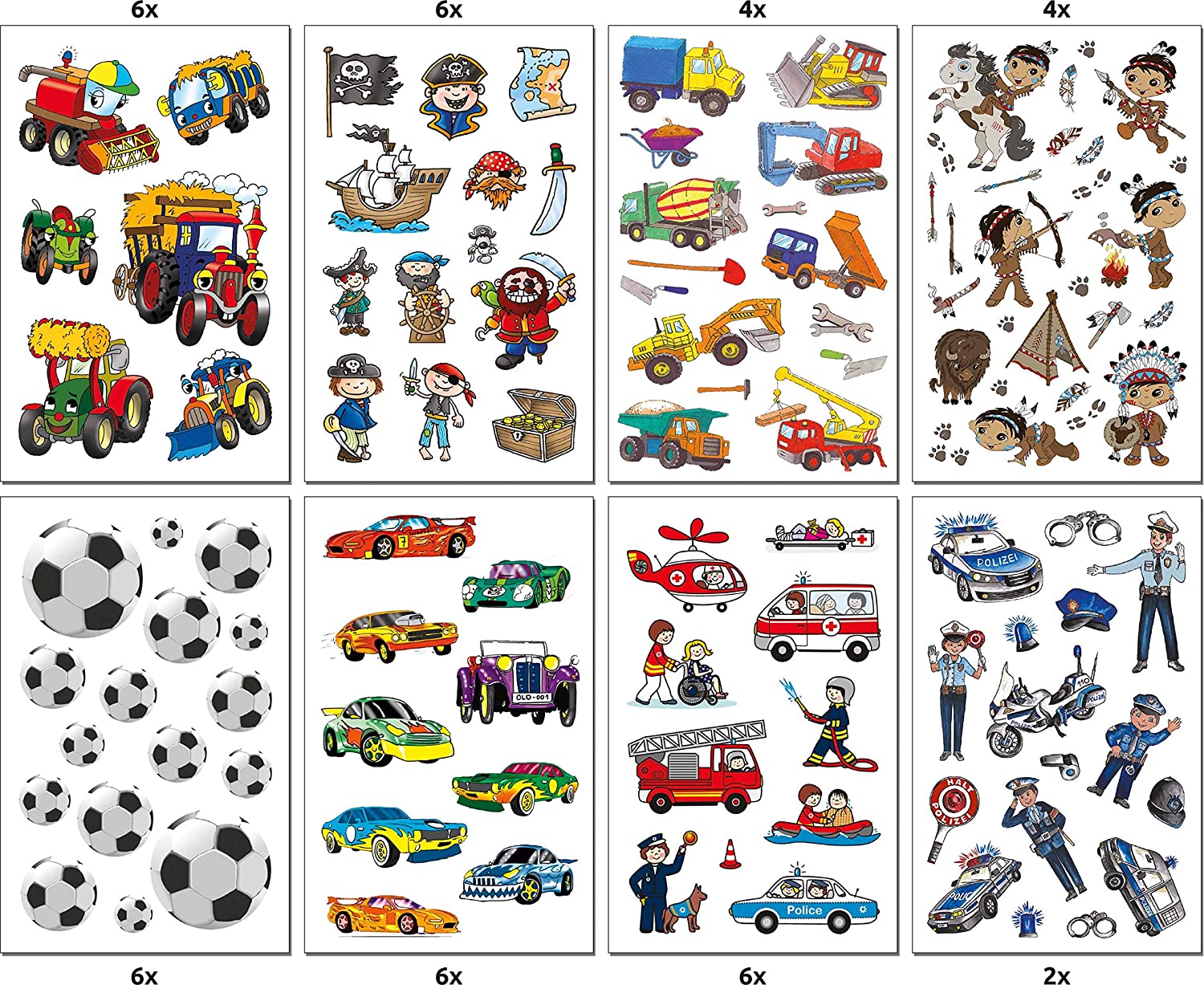 AVERY Zweckform 524 Sticker for Children (Boys, Children's Stickers, Football, Tractor, Pirates, Cars - Image 2