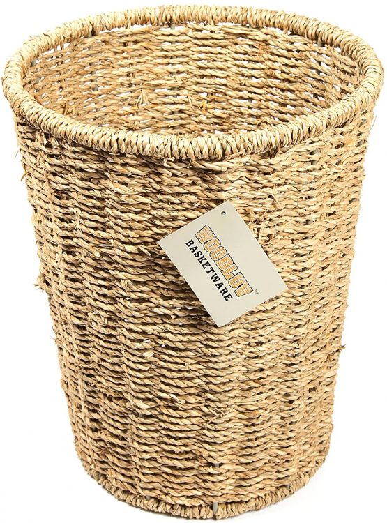 Woodluv Round Seagrass Waste Paper Bin (E01-120) - Image 2