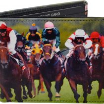 Mens Leather Horse Racing Bi-Fold Wallet by Retro Gift Box Grand National