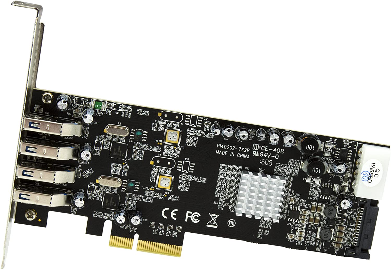 Startech 4 Port PCI Express SuperSpeed USB 3.0 Card Adapter w/ 2 Dedicated 5Gbps Channels - UASP - SATA / LP4 Power, PEXUSB3S42V - Image 2