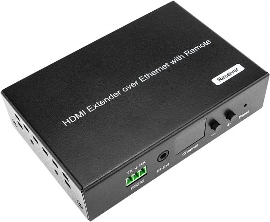 BeMatik HDMI Extender 1080p over Cat.5e Cat.6 Ethernet Cable 120m H.264 Remote Control Receiver (HB030)