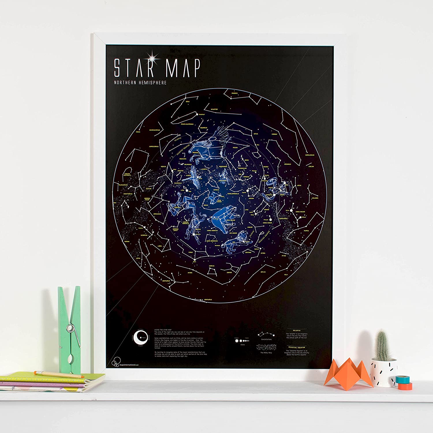 Maps International Glow in the Dark Poster - Stars & Constellations Map- 59 x 84 cm, Star Glow Print - Image 3