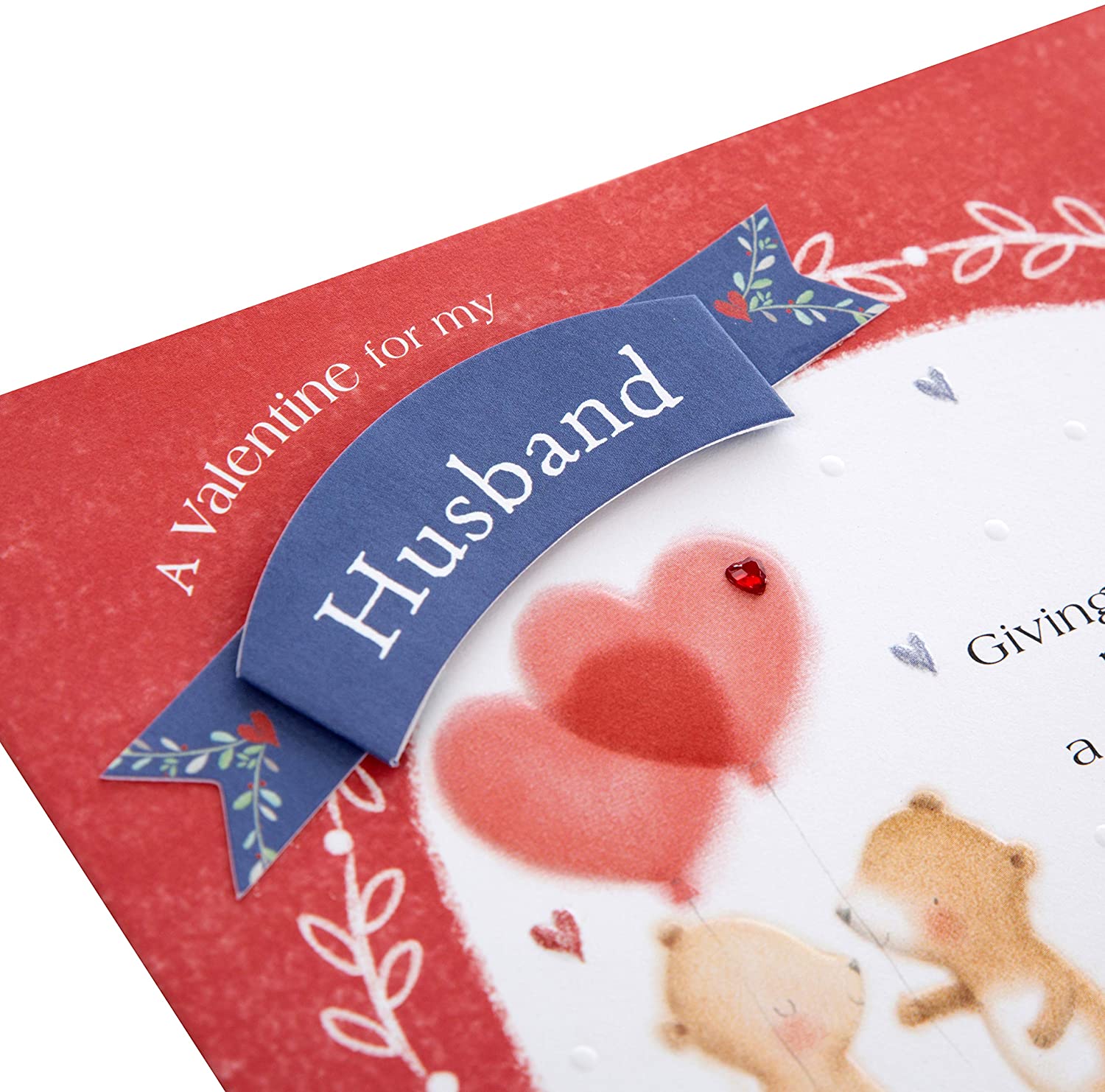 Hallmark Valentines Day Card for Husband Cute Bear Couple with Verse Design, Red, 26cm by 18cm - Image 3