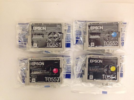 4 - COLOUR PACK - Epson inkjet - Cyan Magenta Yellow Black To551 To552 To553 To554 - ink cartridge for stylus photo printer - RX420 RX520 RX425 R240 R245 - loose pack