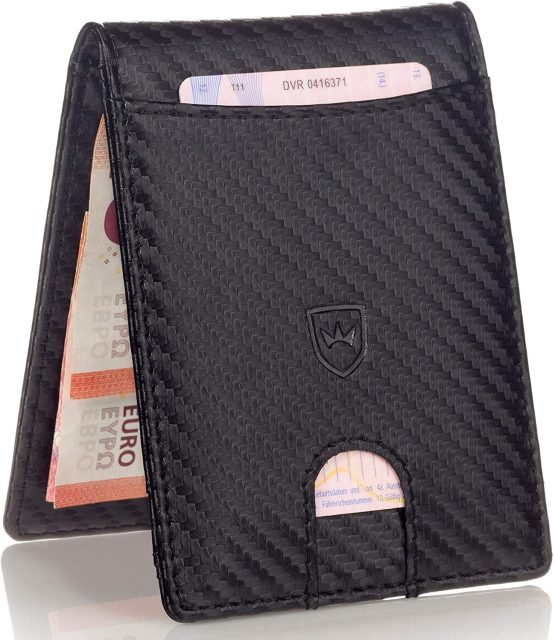 Kronenschein® Premium Men's Wallet with Clip Wallet Men's Wallet RFID Slim Wallet Credit Card Holder Card Case