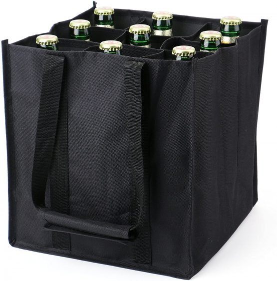 Tebery 9 Wine Bottle Carriers Tote Carry Case Bag for Beer Cans Drinks 2-set - Image 3