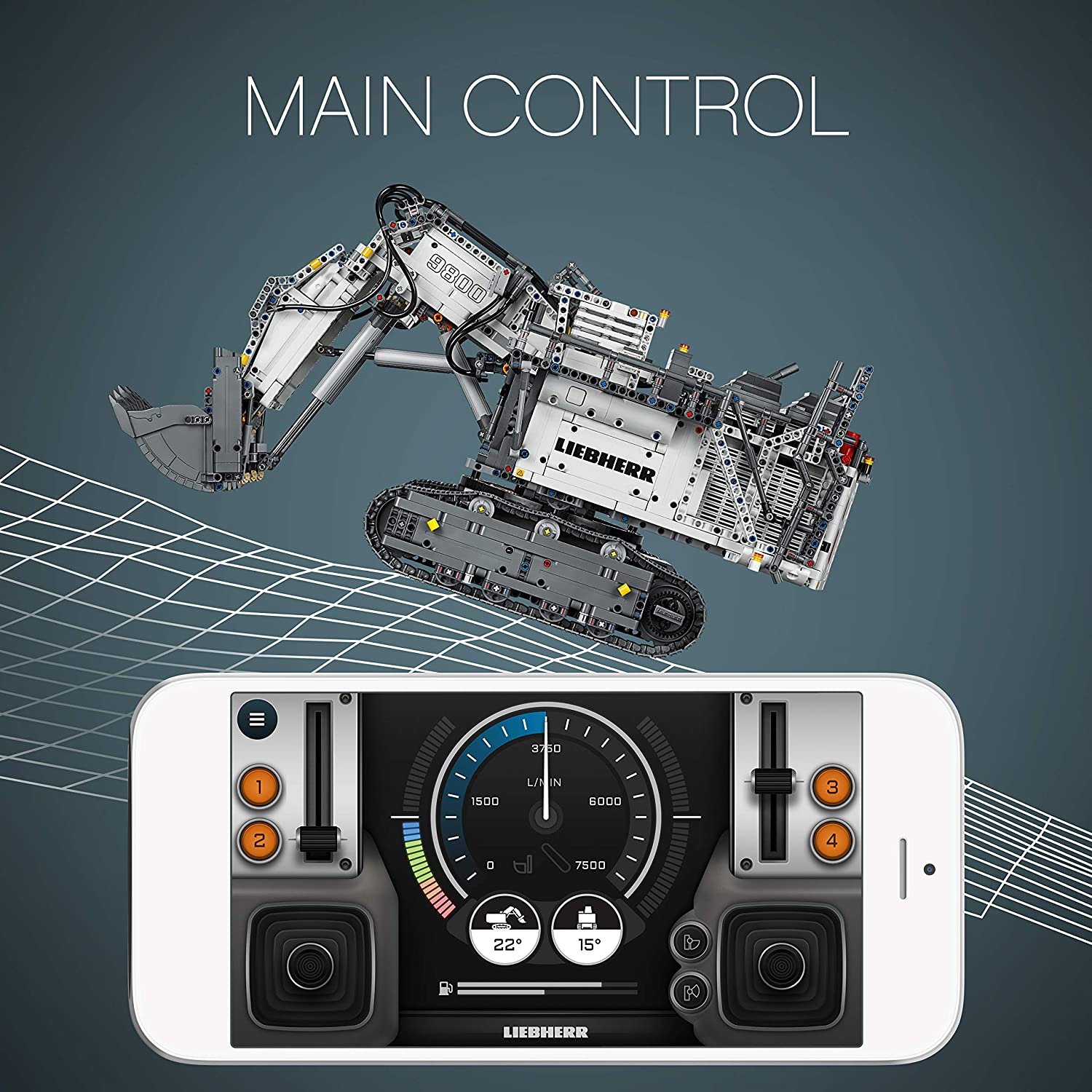 LEGO 42100 Technic Control Liebherr R 9800 RC Excavator, Remote App Controlled Advanced Construction Set, with Interactive Motors - Image 3