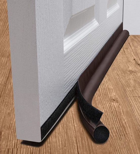 deeToolMan Draft excluder 36" : One sided door insulator with hook and loop strip/Under door draft blocker/Door weather strip(Light beige)