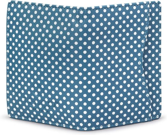 Polka Dot Leather Oyster Card Holder/Travel Pass Holder by 1642 (Blue) - Image 4