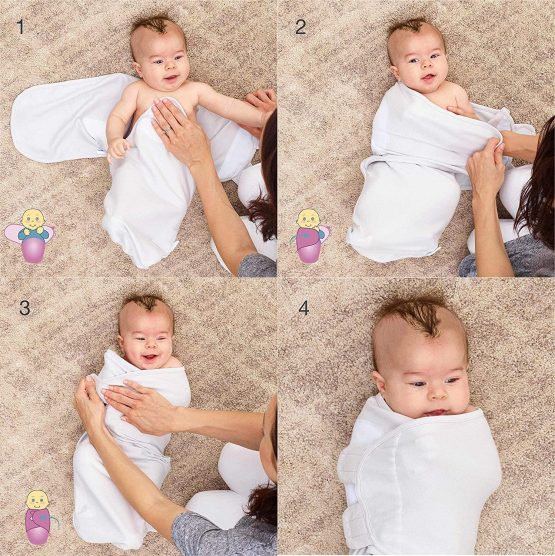 Baby Swaddle Wrap - Pack of 3 Swaddle Blankets - 100% Organic Cotton - Grey - 0-3 Months - Image 2