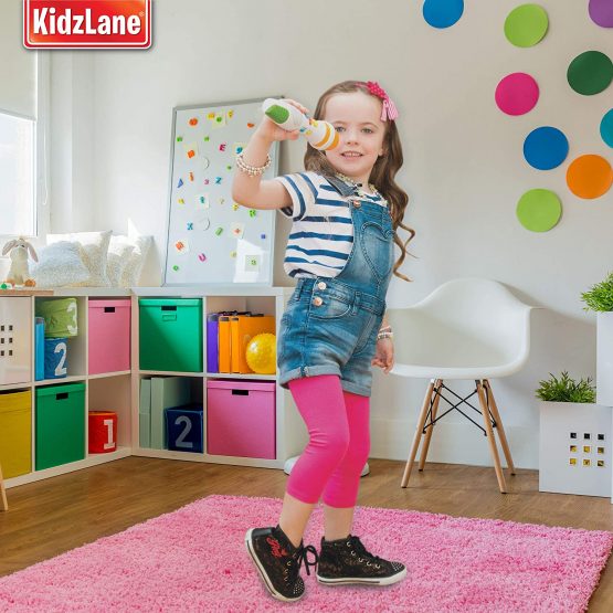 kidzlane Kids Karaoke Microphone with Bluetooth, Voice Changer, and 10 Built-in Nursery Rhymes - Image 2