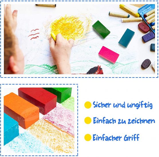 MUSCCCM 12 Colors Toddler Crayons, Washable Crayons and Safe Block Crayons for 2 Year Old Children, Kids, Students - Image 4