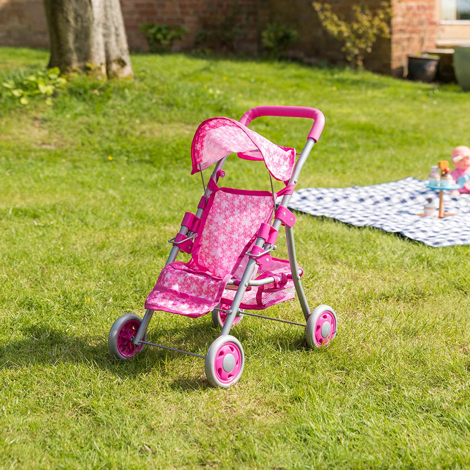 Toyrific Snuggles Deluxe Dolls Buggy, Collapsible Stroller for Kids