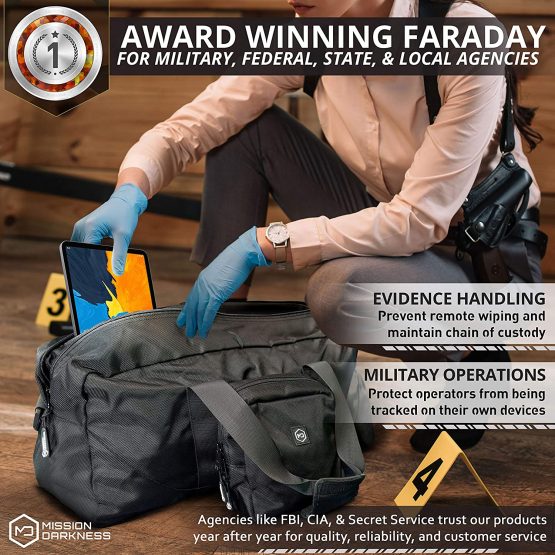 Mission Darkness X2 Faraday Duffel Bag + Detachable MOLLE Faraday Pouch (Gen 2) // Military-Grade RF Shielding for Large Electronics & Mobile Devices // Digital Forensics Signal Isolation Data Privacy - Image 4