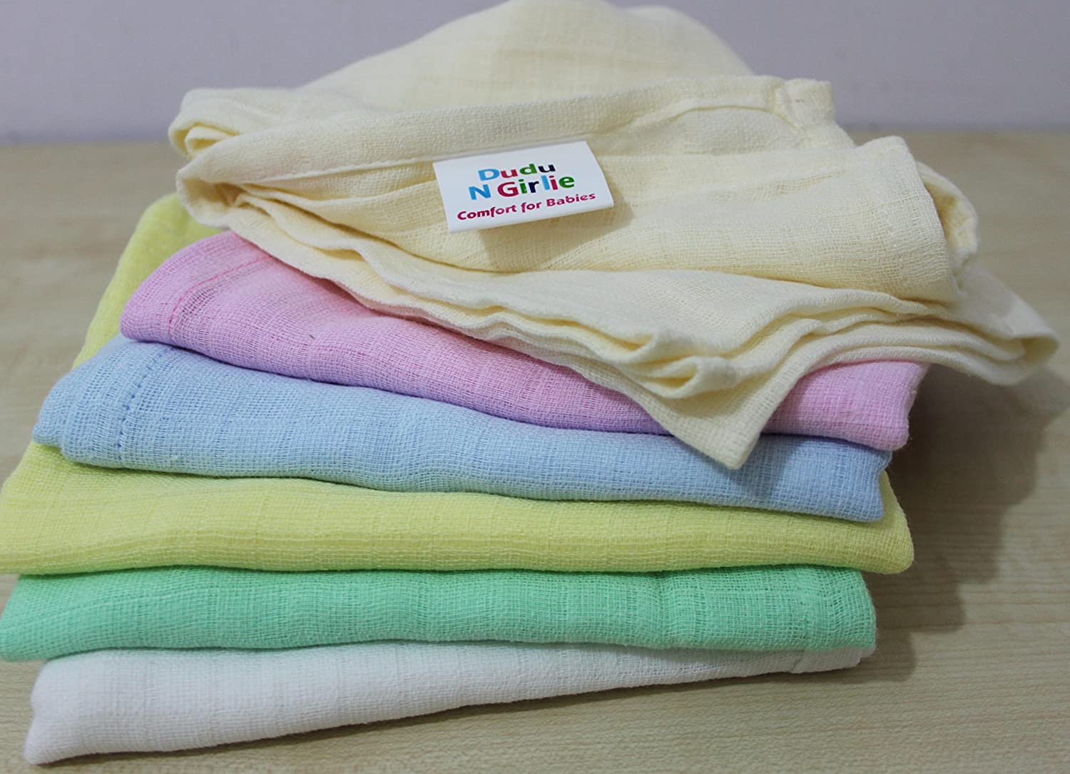 Extra Large Muslin 70x70 Baby Muslin Squares, Yellow, (70cmx70cm) - Image 2