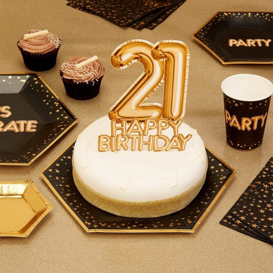Neviti 773598 Glitz & Glamour - Cake Topper - Gold - Age 21 - Image 2