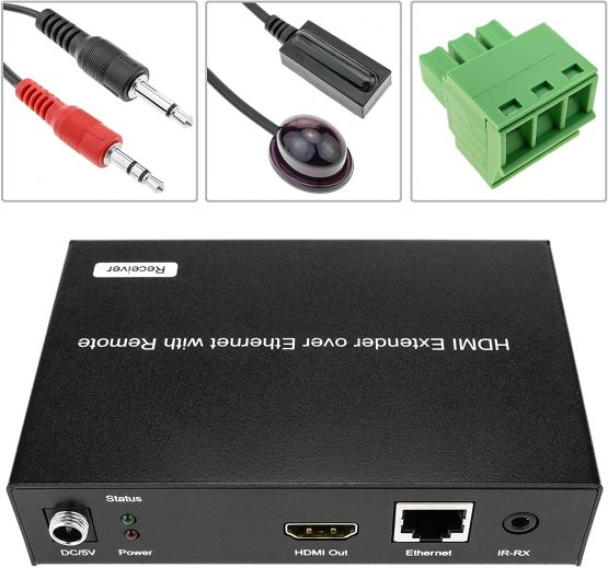 BeMatik HDMI Extender 1080p over Cat.5e Cat.6 Ethernet Cable 120m H.264 Remote Control Receiver (HB030) - Image 4