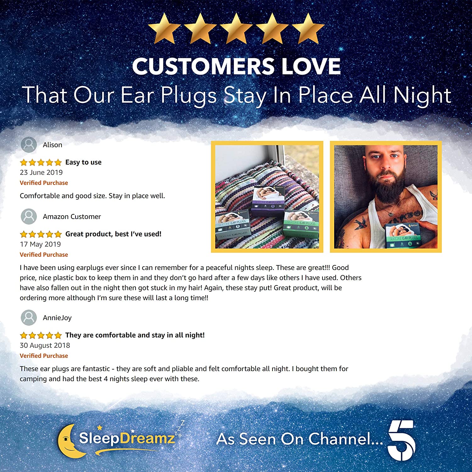 Premium Ear Plugs for Sleeping, 6 works, White, Noise Cancelling Earplugs for Peaceful & Uninterrupted Sleep - Image 2