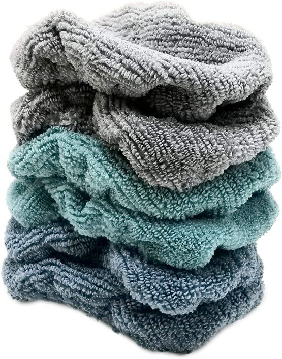 Polyte Premium Lint Free Microfibre Cleaning Covers for Windshield Cleaning Tool, Fits 15x10 cm plate (Blue/Gray/Teal, 6 pack) - Image 3