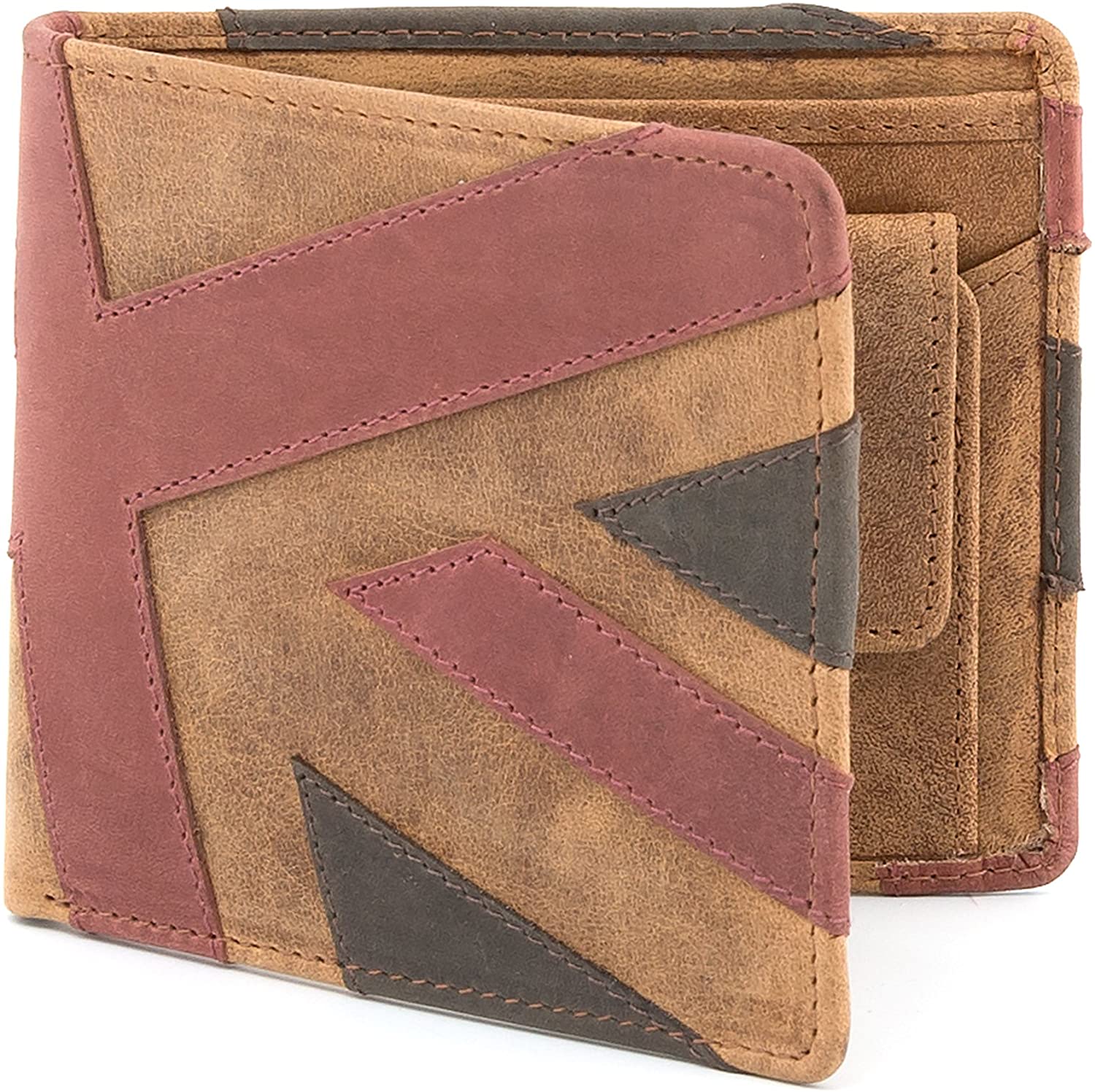 Union Jack Leather Mustard Wallet, Brown