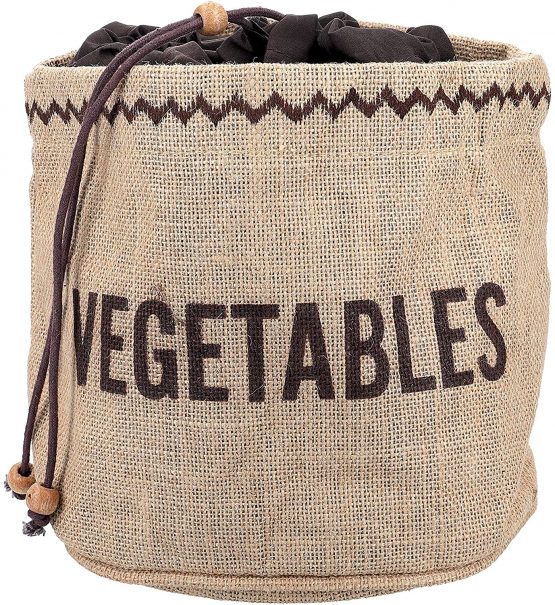 KitchenCraft Natural Elements Vegetable Storage Bag, Hessian, Brown, 20 x 20cm