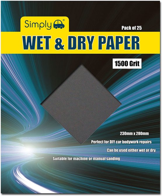 Simply WD1500 Wet & Dry Paper, 1500 Grit, 230mmX280mm, Pack of 25