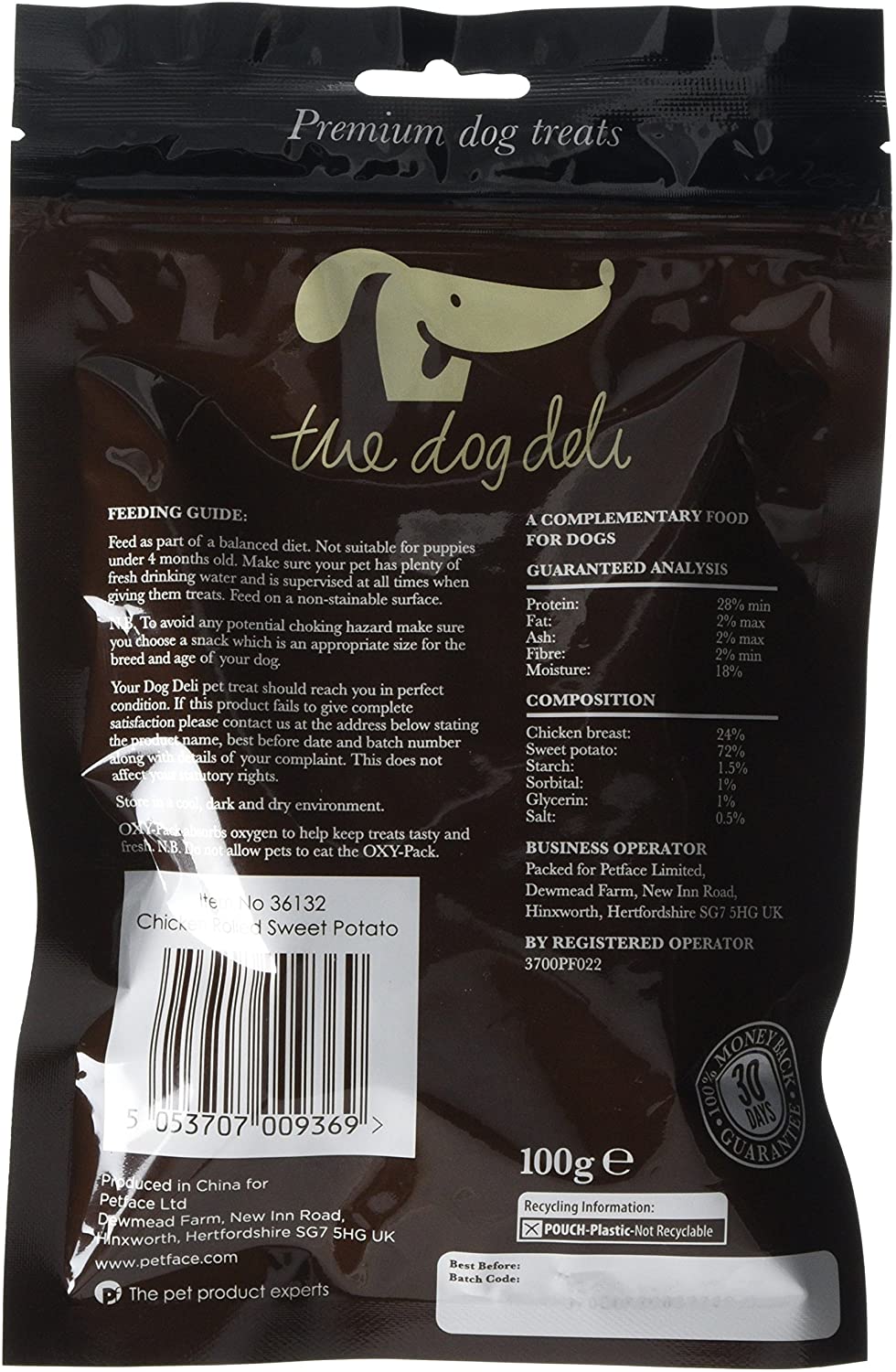 Dog Deli by Petface Chicken Rolled Sweet Potato Treat 100 g (Pack of 5, total of 500 g), Rolled Chicken Sweet Potato, 100 g (Pack of 5) - Image 3
