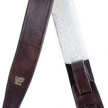 Ernie Ball 2.5" Adjustable Italian Leather Strap with Fur Padding - Chestnut