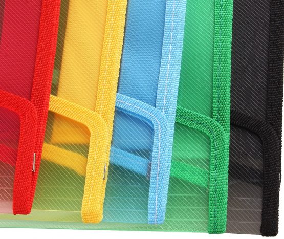 A4 Plastic Wallet Folders with Popper - A+Selected Document Pockets with Button A4 Plastic Envelope Wallets Files A4 for School Office Home - Pack of 5 - Red Blue Yellow Green Black - Image 3