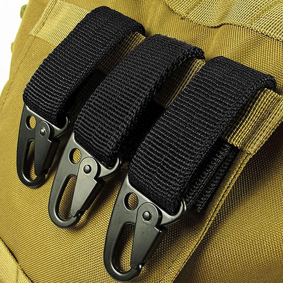 TANCUDER 5 Pack Tactical Gear Carabiner Clip Hanging Belt Carabiner Hook Nylon Webbing Buckle Strap Clip Molle Backpack Tape Keychains Hanging Buckle Belt Key Ring Holder for Outdoor Camping Hiking - Image 3