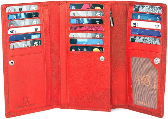 Ladies Rfid Protection Real Leather Purse Card Women Wallet Zip Coin Pocket - Image 4