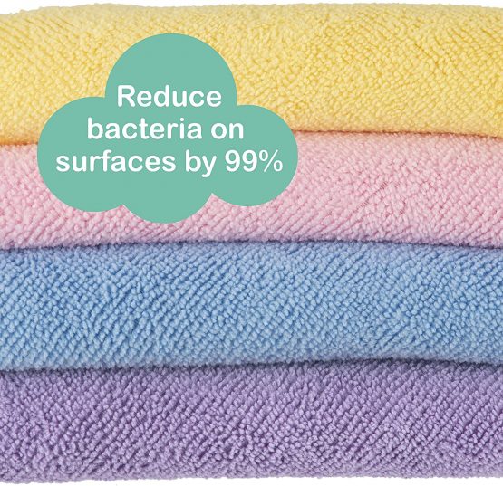 Little Gubbins 20 Microfibre Baby Wipes with Free Laundry Bag | Pack of 20 x 20cm Reusable, Washable, Dry, Unscented Cloths | Multipack of Rainbow Colours Ideal for Hands & Faces - Image 3