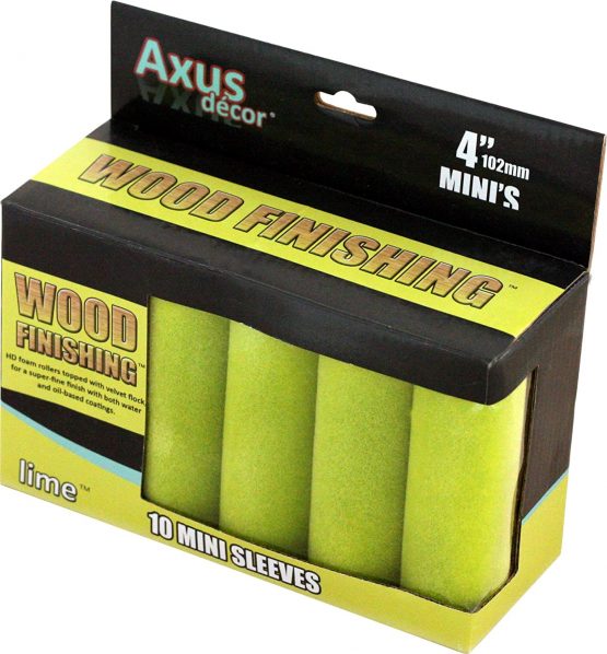 Axus Décor AXU/RL410 Paint Roller, Lime, 4", Set of 10 Pieces